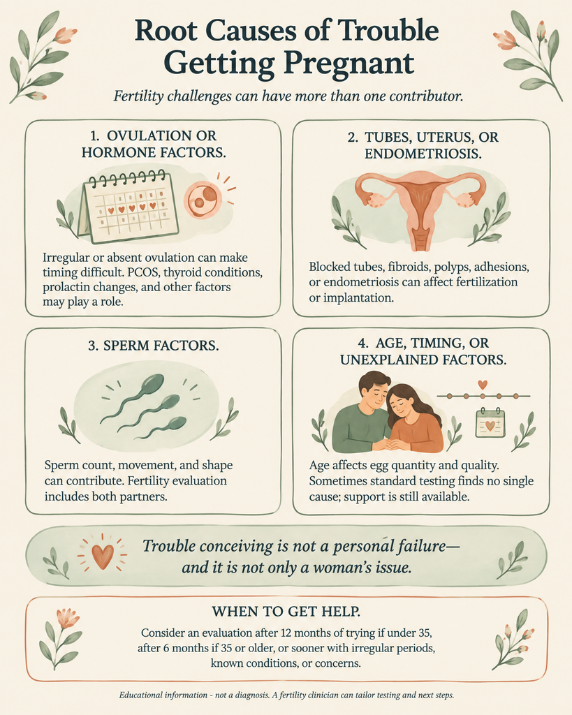 root causes trouble getting pregnant infographic